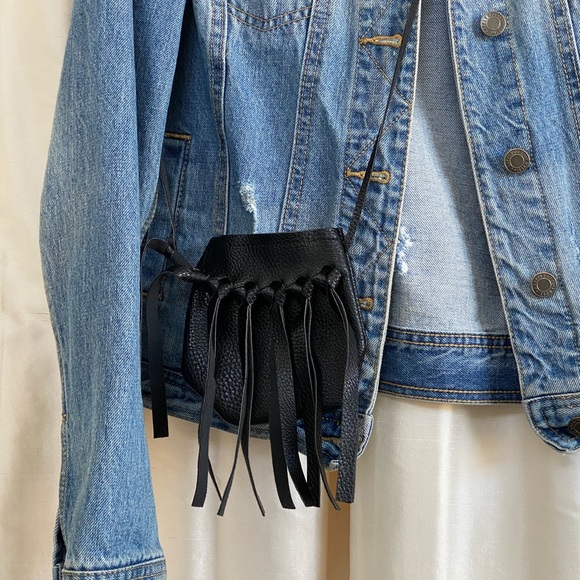Cute fringe black mini-bag /purse - Picture 6 of 11